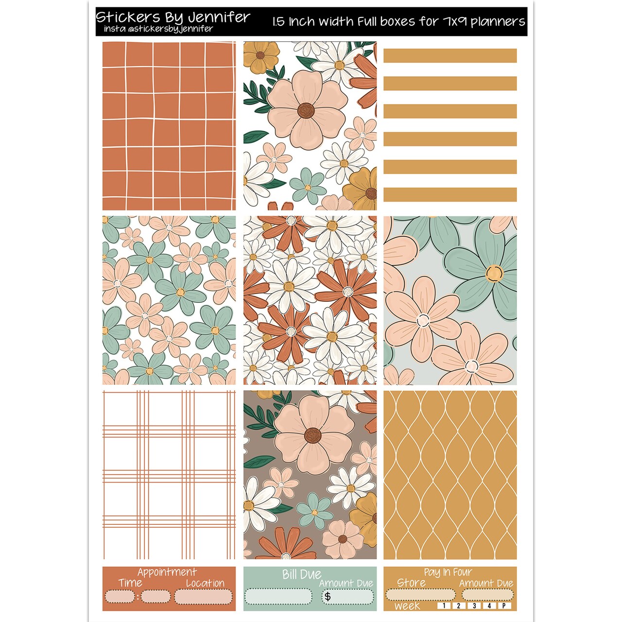 Floral Full Box Planner Stickers Scrapbooking Kids DIY Arts Crafting